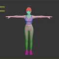 Woman in Pink Sports Bra and Leggings Stretching Arms Against Grey Background in White Sneakers