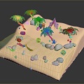 Holiday Paradise Holiday Island Holiday Island Island Island Holiday Resort Coconut Tree Cartoon Coconut Tree 3d model