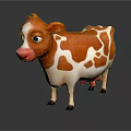 Cute Cartoon Cow Character With Orange White Spots And Playful Design