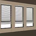 Simple Light Colored Window Blinds in Beige Interior with Three Windows