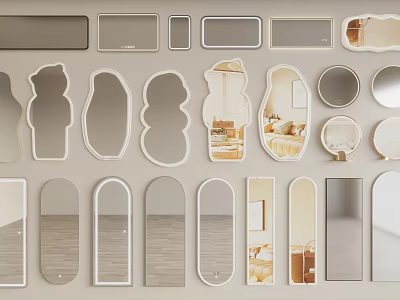 Various Shapes and Designs of Mirrors for Home Interior Decor and Styling 3d model