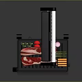 Open Electric Sandwich Maker With Fresh Vegetables And Meat Slices Design