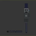 Futuristic Sci Fi Energy Weapon With Blue Glowing Accents And Modular Base Design