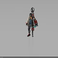 Sci Fi Character With Mechanical Creature Partner And Cybernetic Backpack Holding Weapon