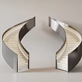 Modern Stainless Steel Spiral Staircase With Elegant Curved Design And Built In Lighting
