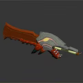 Fantasy Weapon Design With Silver Metal Blade Red Decorative Handle And Sharp Edge