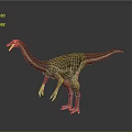 Realistic 3D Dinosaur Model With Long Neck Brown Skin Standing Posture And Gray Background