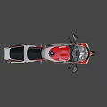 YAMAHA YZR 750 Sport Racing Motorcycle With White Red Body Black Seat And Red Rims