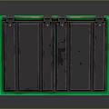 Green Household Trash Bin With Black Lid And Red Label For Daily Use