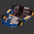 Blue and Yellow Pepsi Go Kart with Number 17 Black Seat and Silver Frame
