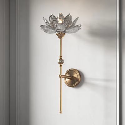 Light Luxury Crystal Wall Lamp Crystal Lotus Wall Lamp 3d model Light Luxury Crystal Wall Lamp Crystal Lotus Wall Lamp 3d model