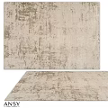 Square Rug With Neutral Tones And Textured Pattern For Modern Living Room Decor
