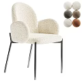 Plush Single Chair Featuring Fluffy Fabric Armrests And Black Metal Legs Color Options