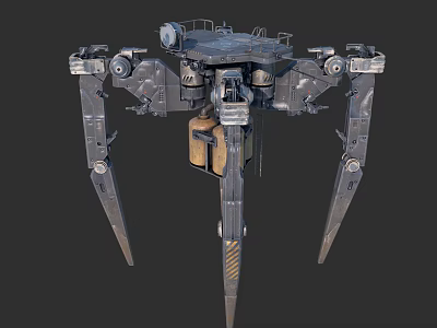 Robotic Mechanical Creature Featuring Multi Legged Structure And Metal Platform Design 3d model