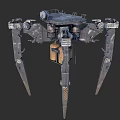 Robotic Mechanical Creature Featuring Multi Legged Structure And Metal Platform Design 3d model