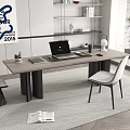 Desk and chair combination 3d model