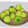 Fresh Green Apples in a Wooden Plate Perfect for Healthy Daily Snack
