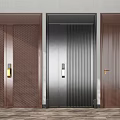 Modern Swing Doors With Textured Panels Vertical Stripes And Multiple Colors 3d model