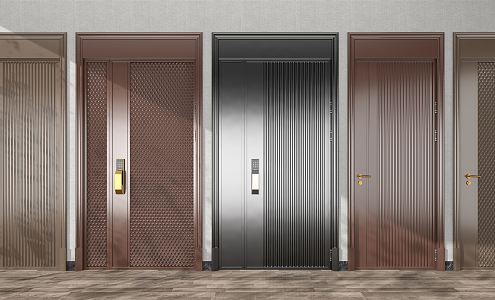 Modern swing door entry door 3d model