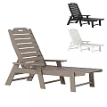 Outdoor Lounge Chair Wooden Design Adjustable Backrest Armrests Multiple Colors For Patio Use
