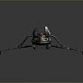 Futuristic Cosmic Spacecraft Model With Metallic Wings Red Core And Detailed Structure
