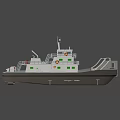 Winch Tug 2000 Tugboat With Multi Deck Lifebuoys Railing Stairs And Detailed Structure Design
