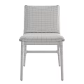 Contemporary Single Chair With White Padded Seat And Solid Wooden Frame