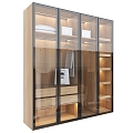 Wardrobe with glass door 3d model