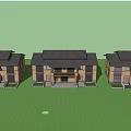 Traditional Chinese Residential Building With Tiled Roof Yellow Walls Wooden Doors Stone Steps And Lawn