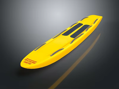 Yellow Paddle Board Design With Black Stripes And Modern Water Sports Features 3d model