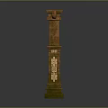 Classical Stone Column With Ornate Carved Capital And Intricate Base Details