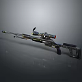 Tactical Sniper Rifle With High Precision Scope And Metal Barrel Stock Design