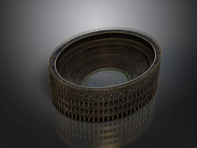 Detailed Roman Colosseum Model Featuring Ancient Circular Structure With Multiple Arches 3d model