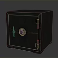 Black Metal Security Safe With Round Lock Hinges And 3D Rendered Design 3d model