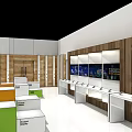 Modern Lounge Area Interior With Comfortable Seats And Large Digital Screen