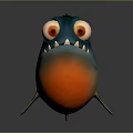 Colorful Cartoon Fish With Big Bulging Eyes And Sharp Teeth Vibrant Body Design