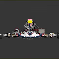 Detailed Go-Kart Chassis With Metal Frame Wheels Seat Suspension And Colorful Components