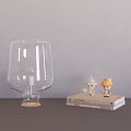 Modern White Glass Table Lamp with Decorative Figurines on Stacked Books
