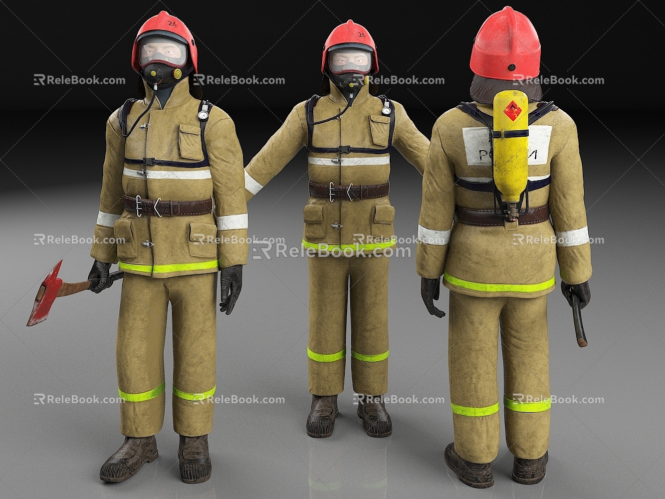 Firefighters Firefighters Rescuers Overalls 3d model