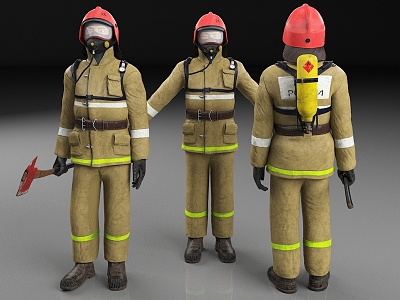 Firefighters Rescuers Overalls 3d model