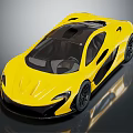 Yellow Modern Sports Car With Sleek Body Design And Black Wheels