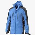 Blue And Gray Hooded Jacket With Zip Pockets And Contrast Sleeves