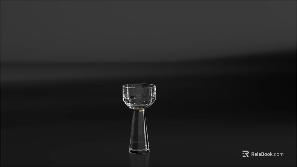 Elegant Transparent Wine Bottle And Glasses With Modern Sleek Design 3d model 
