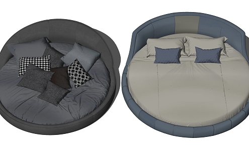 Modern Round Bed Round Double Bed 3d model