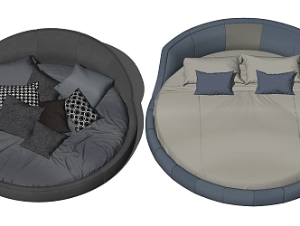 Modern Round Bed Round Double Bed 3d model