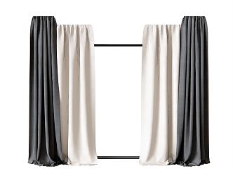 modern curtain gauze curtain 3d model