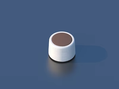 White Stool With Brown Round Top Placed On Blue Background 3d model