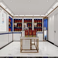 Spacious Specialty Store Interior With Shelves Displayed Products And Counter