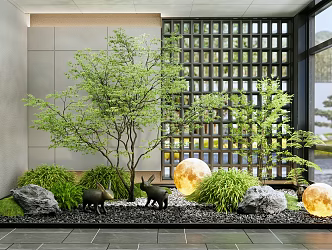 Modern landscape sketch Courtyard sketch Interior landscape landscaping 3d model
