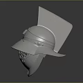 Knight Character Medieval Helmet With Spiked Top And Perforated Visor In Silver Metallic Design